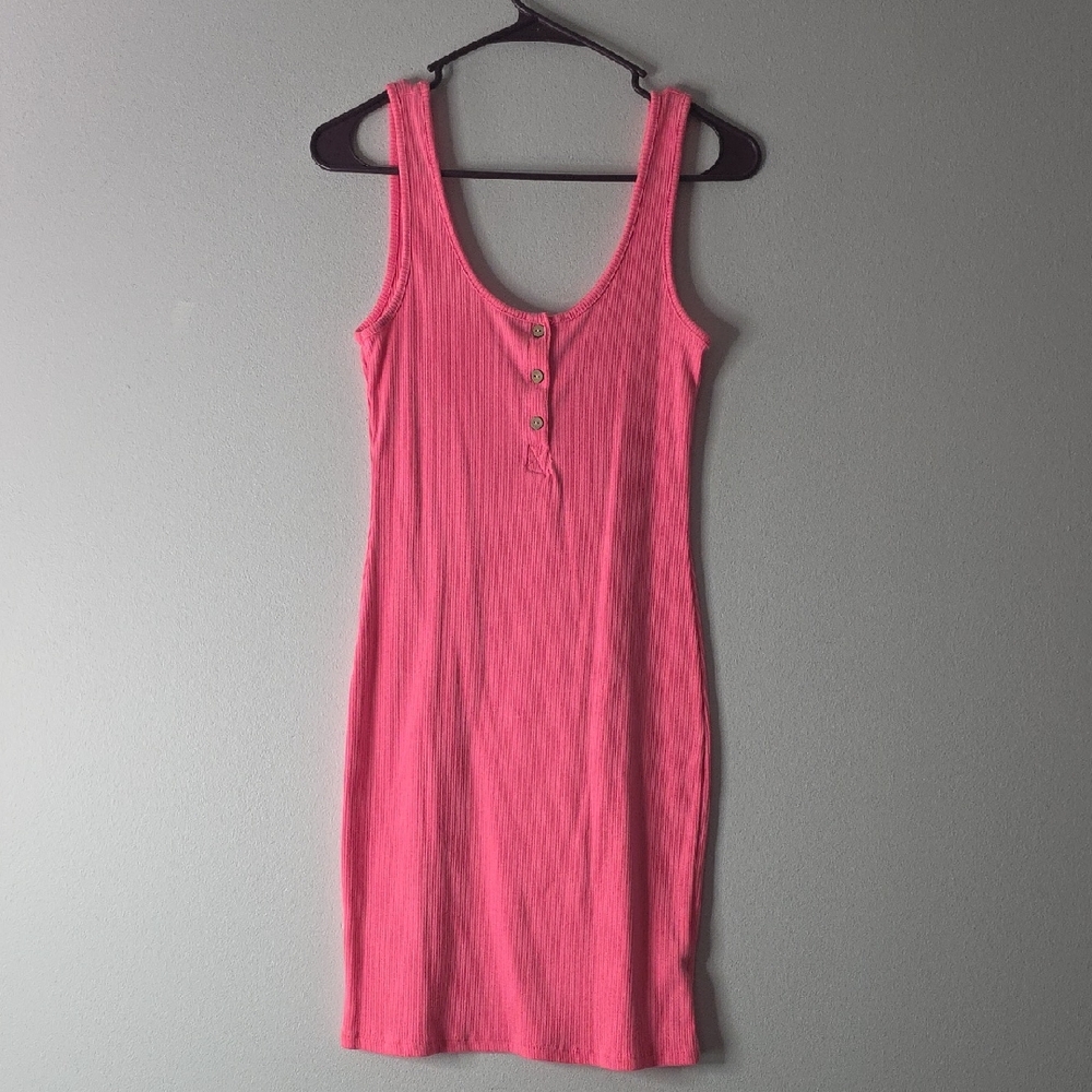 Ambiance Pink Ribbed Mini Dress